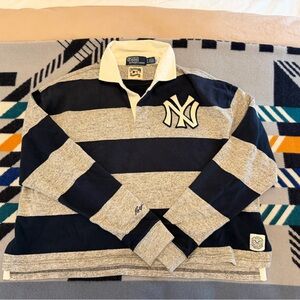 Polo by Ralph Lauren Navy and Gray Striped Top